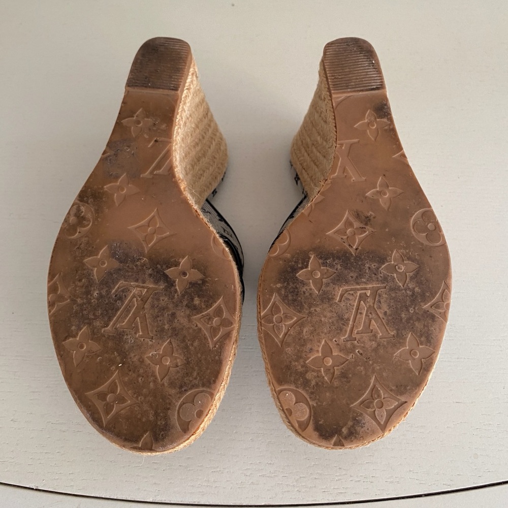 Auth Louis Vuitton Wedge Slides - image 8